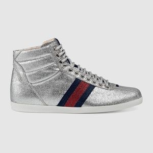 Gucci Glitter Web High Top sneaker women sz 9